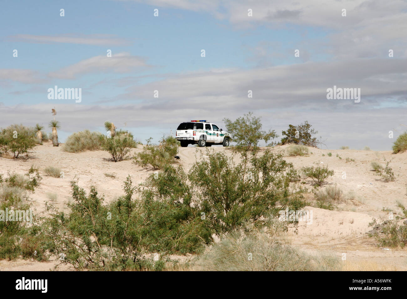 Painet ja0978 Usa Grenze Patrouille Fahrzeug bewachten Grenze zu verhindern, dass illegale Einwanderer überqueren Cuidad Juarez El Paso Stockfoto