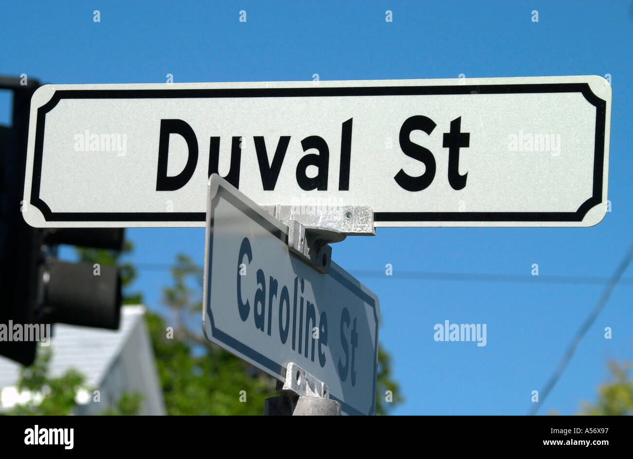 Duval Street Zeichen, Key West, Florida Keys, Florida, USA Stockfoto