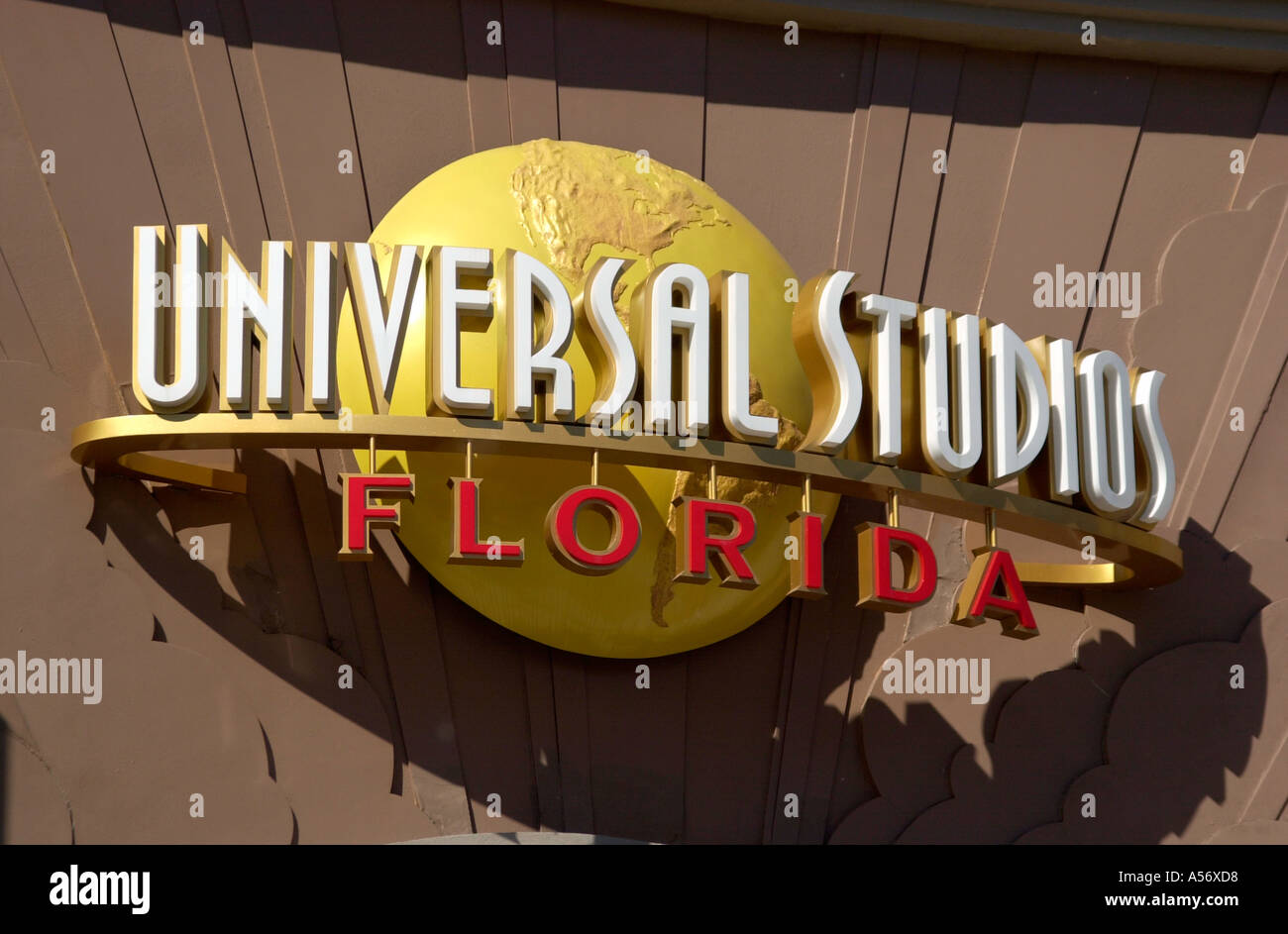 Melden Sie sich über dem Eingang zu den Universal Studios in Orlando, Florida, USA Stockfoto