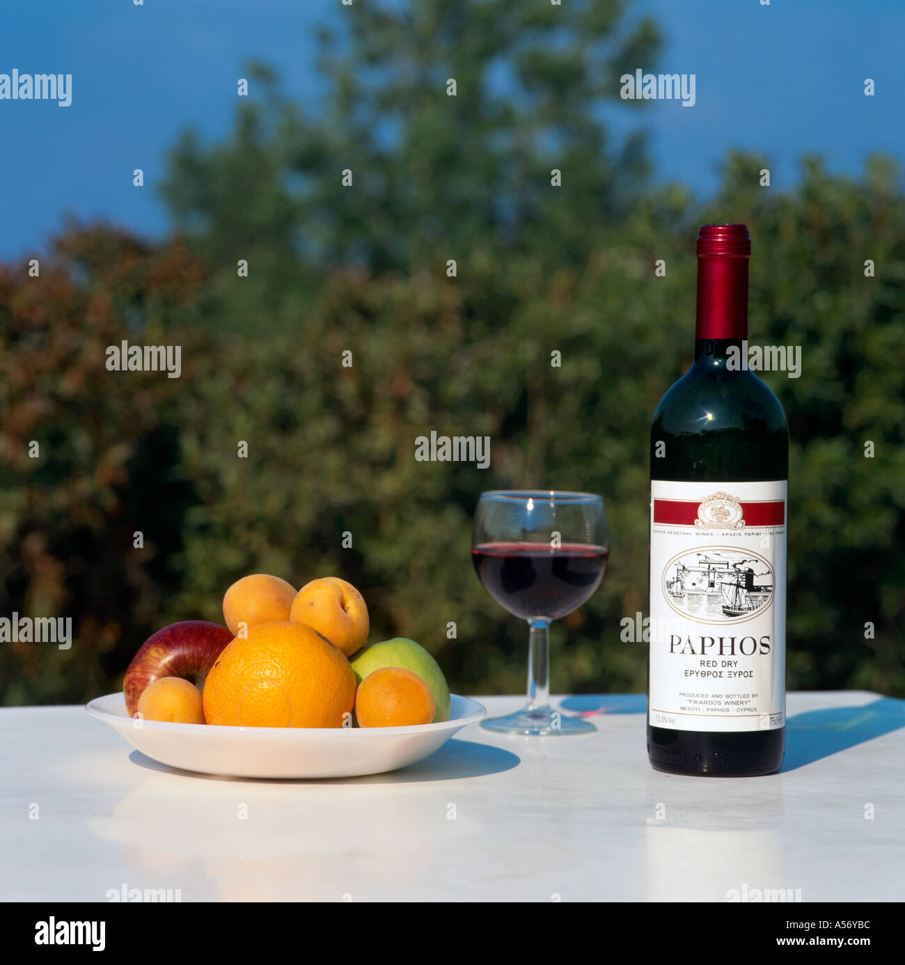 Obst und Wein, Zypern Stockfoto