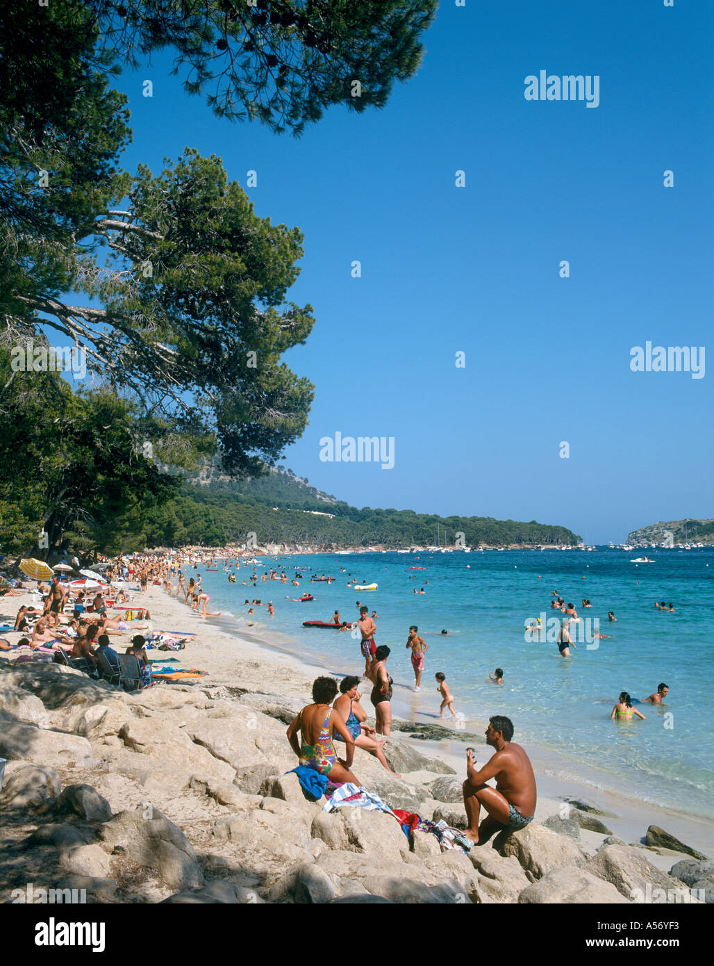 Strand von Formentor in 1995 (vor Sanierung), Mallorca, Balearen, Spanien Stockfoto