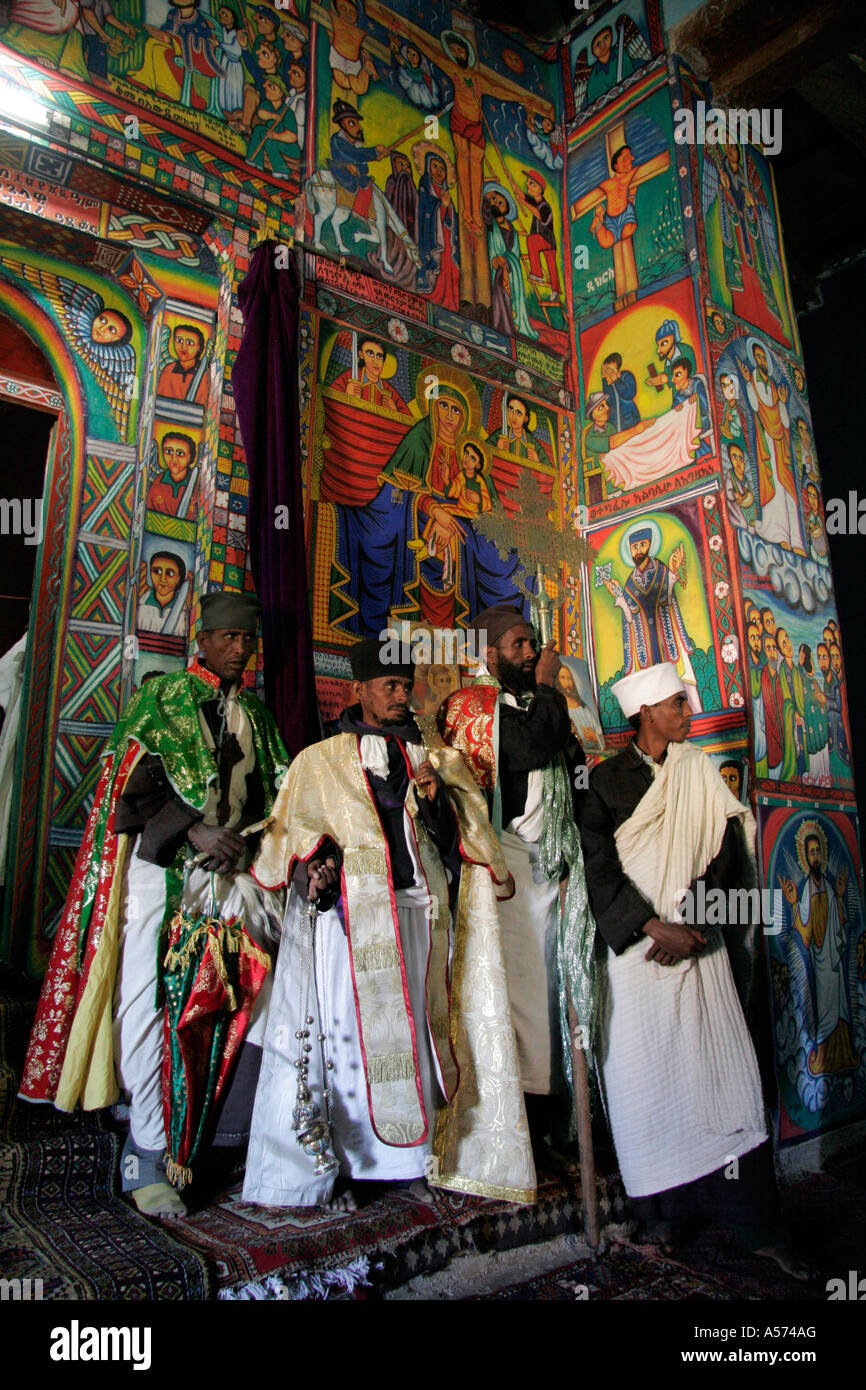 Painet jb1226 Äthiopien innen Kirche Abuna Garima Kloster Tigray Religion Christentum orthodoxe Festival Land Afrikas Stockfoto