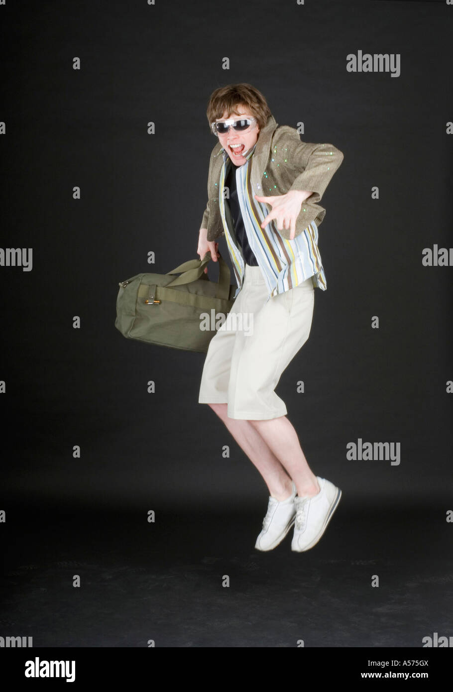 Junger Mann springen Stockfoto