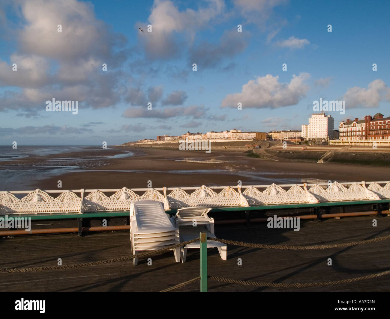 Strand von North Pier in Blackpool Stockfoto
