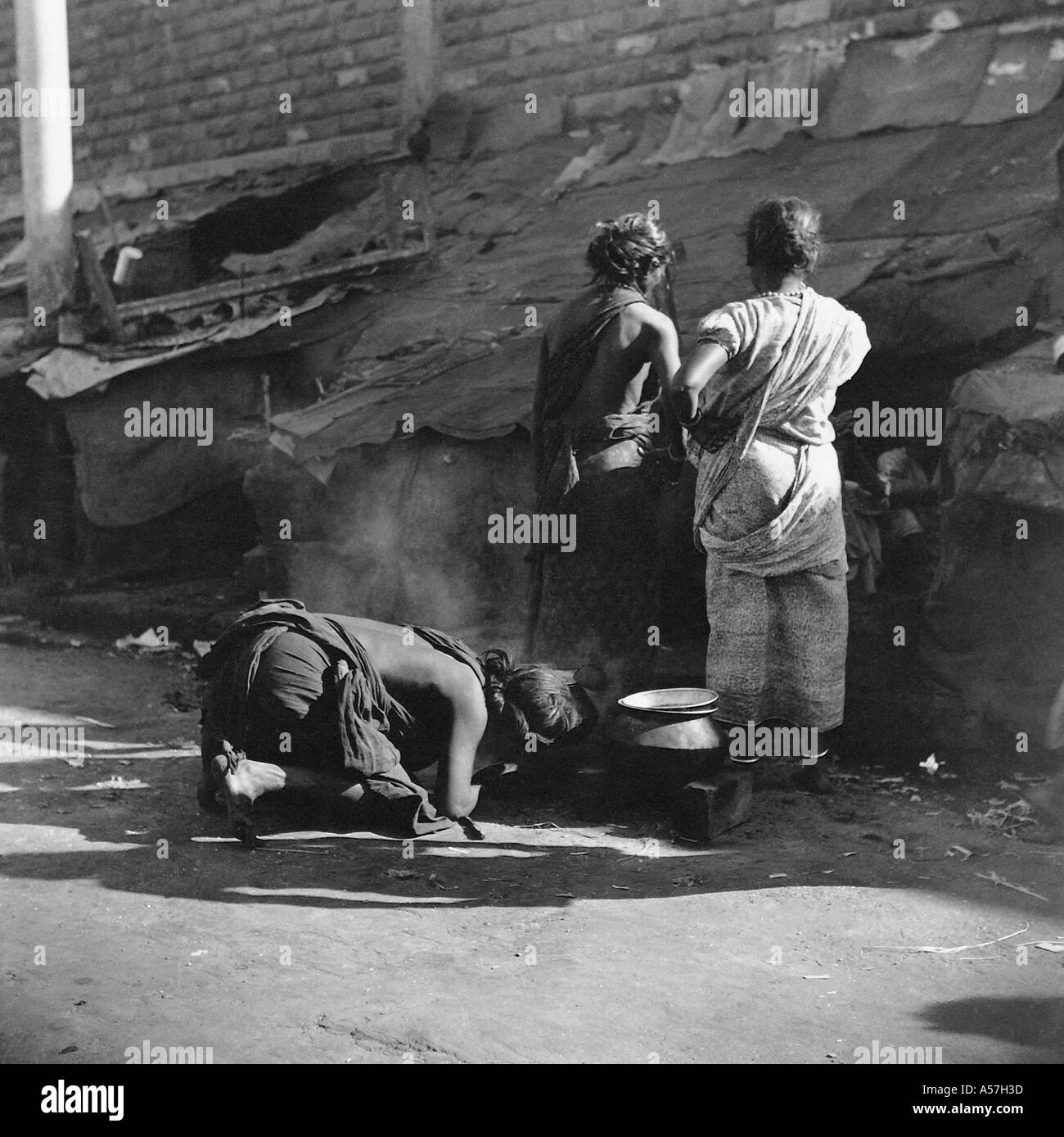 PCP102 Armen Slums Reay Road Bombay Mumbai Maharashtra Indien 1948 Stockfoto