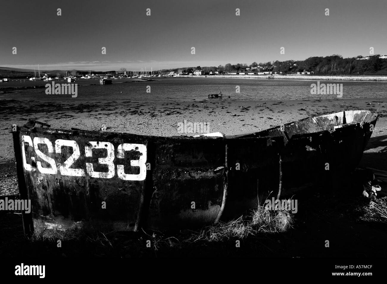 Altes Wrack, Bembridge Hafen Isle Of Wight Stockfoto