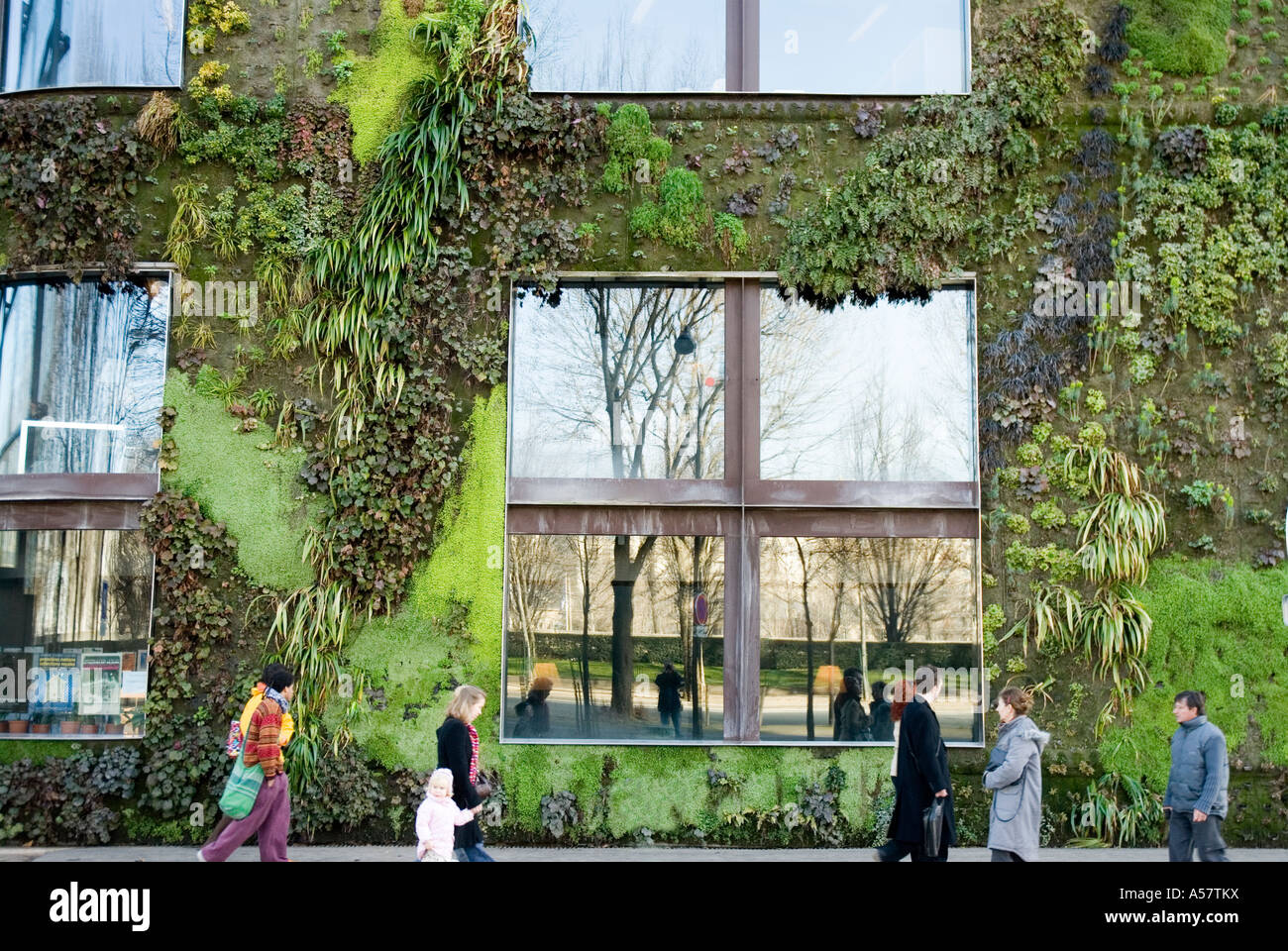 Pflanzenwand auf Musee du Quai Branly Paris Frankreich EU Stockfoto