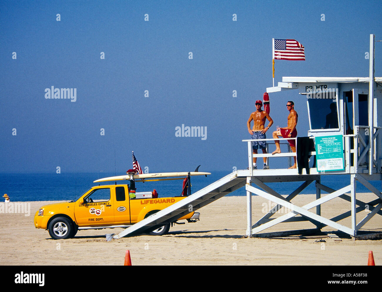 Malibu, Rettungsschwimmer Stockfoto