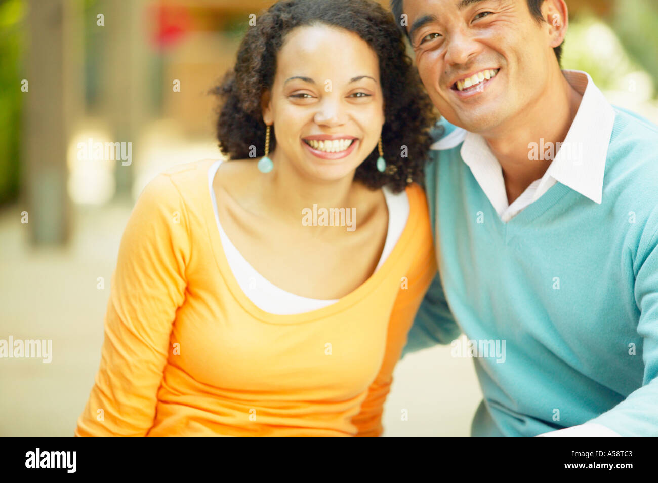 Portrait von paar Lächeln Stockfoto