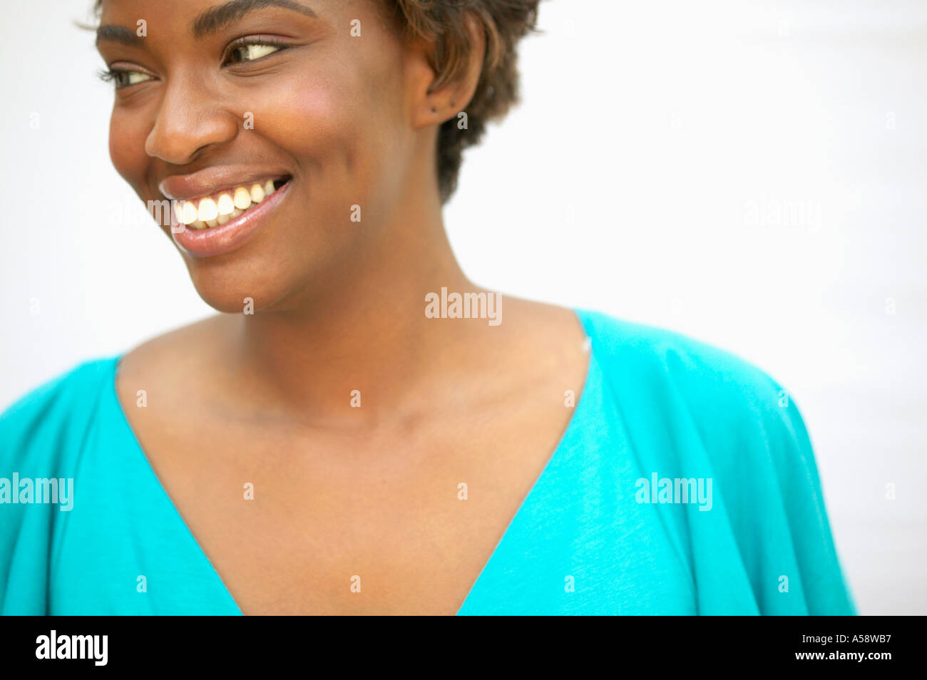 Nahaufnahme der lächelnde Frau Stockfoto