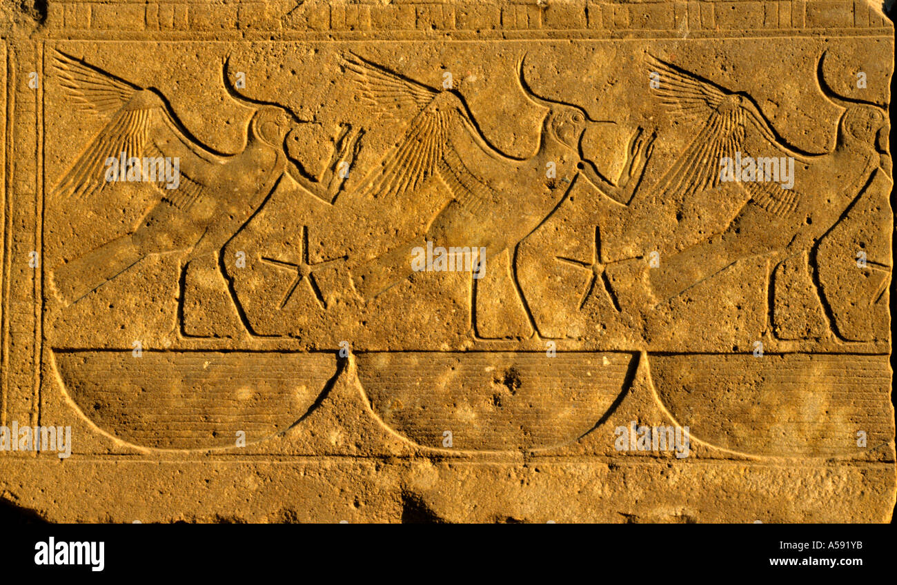Luxor-Theben Hieroglyphe hieroglyphisch Hieroglyphen-Zeichnungen-Ägypten Stockfoto