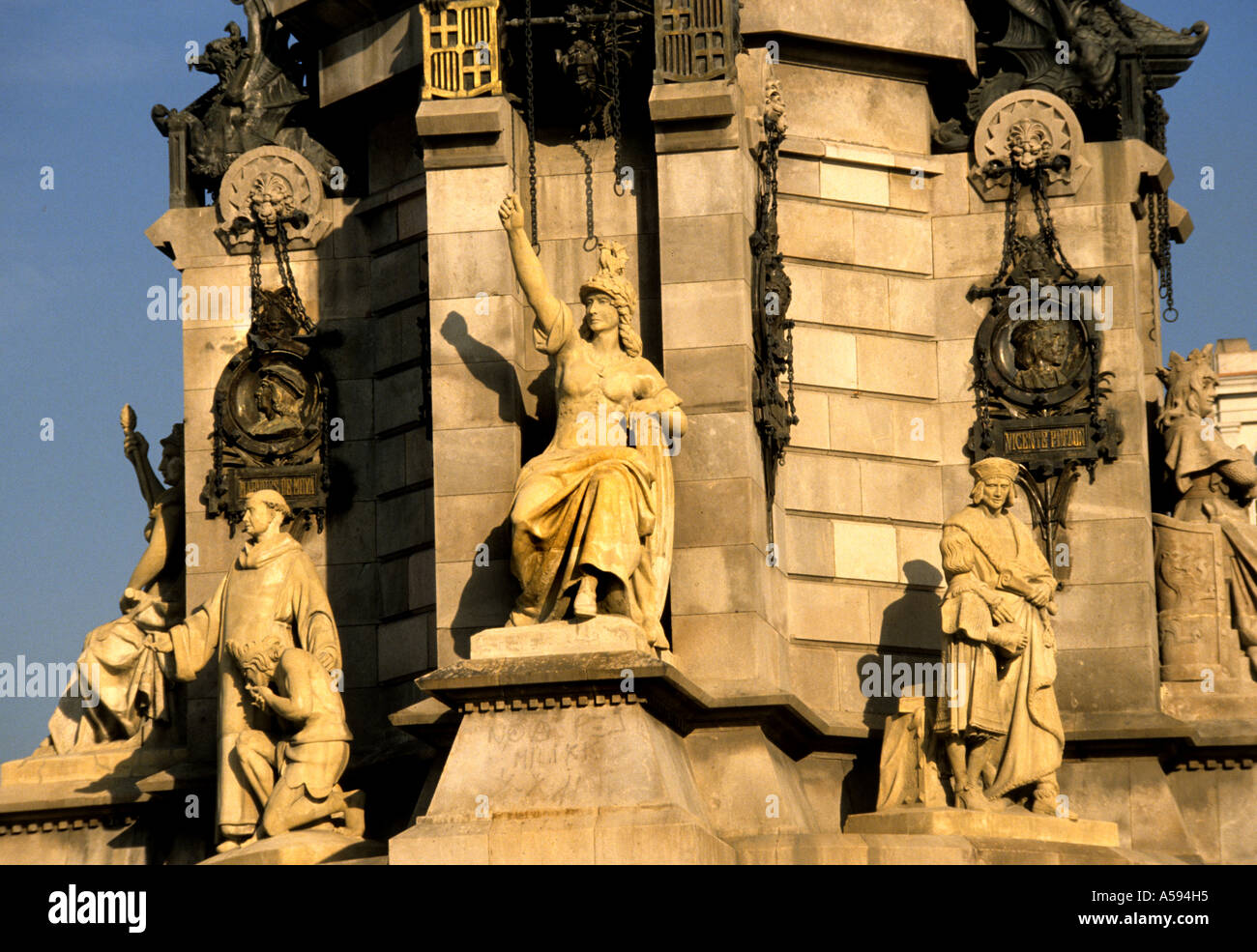 Christopher Columbus Barcelona Spanien Amerika Stockfoto
