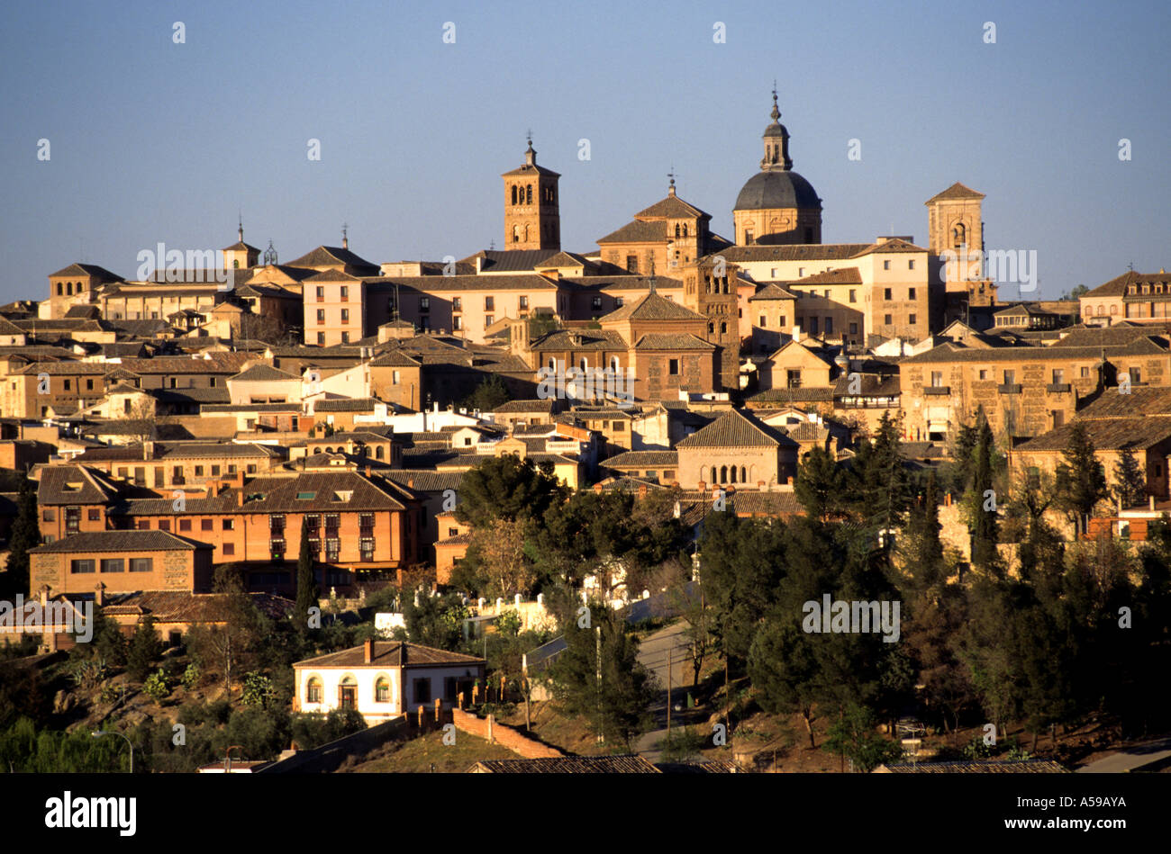 Historische Stadt Skyline Toledo Spanien Spanish Town Stockfoto