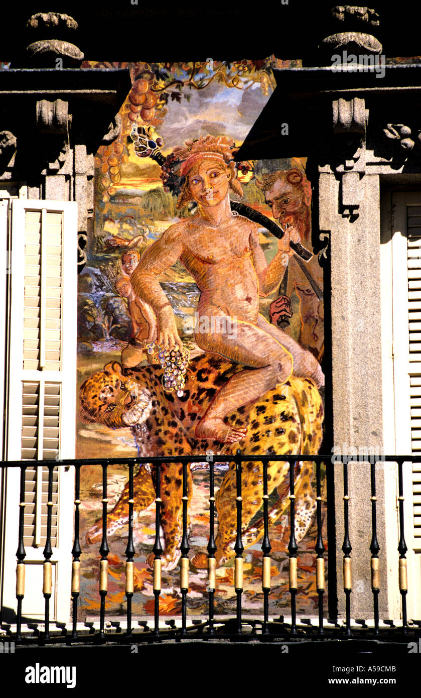 Plaza Mayor Madrid Spanien spanische Malerei Stockfoto