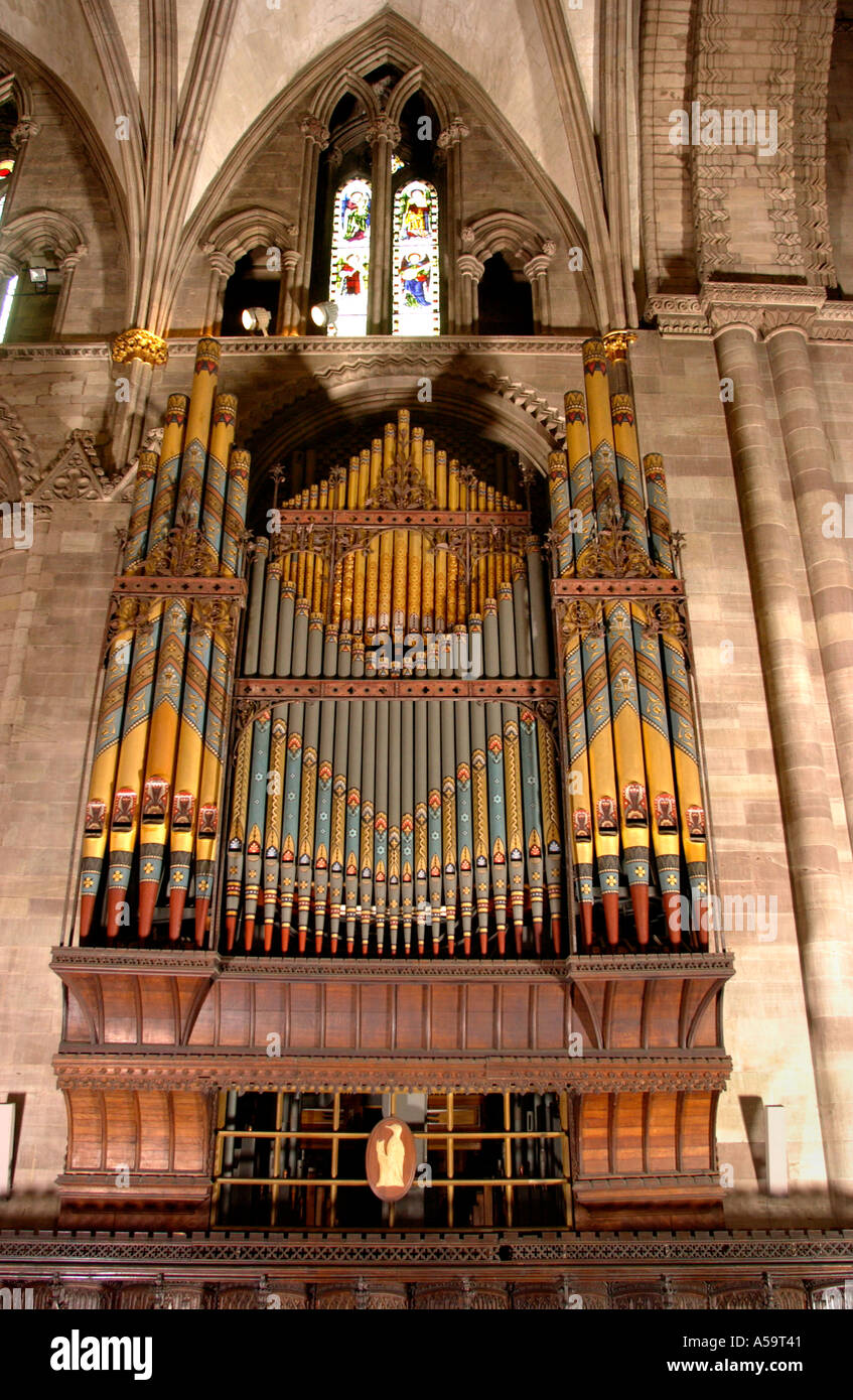 Hereford Kathedrale Orgel von Henry Willis 1892 erbaut und renoviert von Harrison und Harrison im Jahr 2004 mit einem Zuschuss von HLF Stockfoto