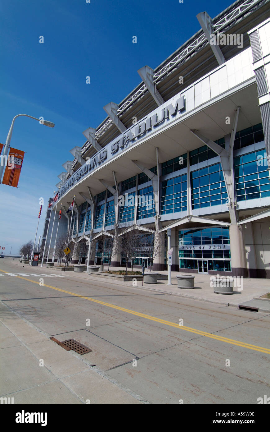 Die Innenstadt von Cleveland Ohio Sehenswürdigkeiten und Touristenattraktionen Cleveland Browns Fußball Stadium Stockfoto