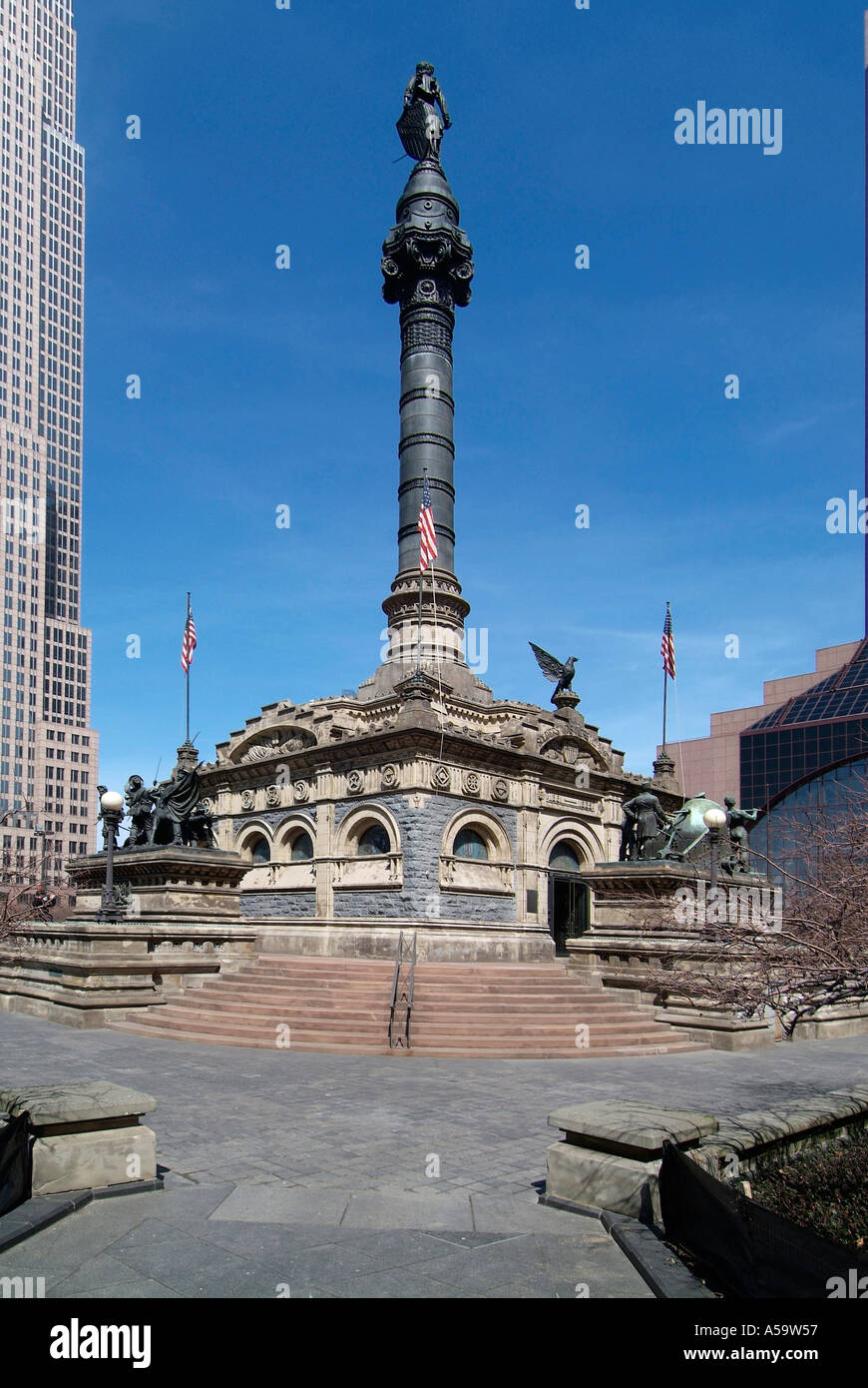 Cuyahoga county Soldaten und Matrosen Denkmal Downtown Cleveland Ohio Sehenswürdigkeiten und Attraktionen Stockfoto