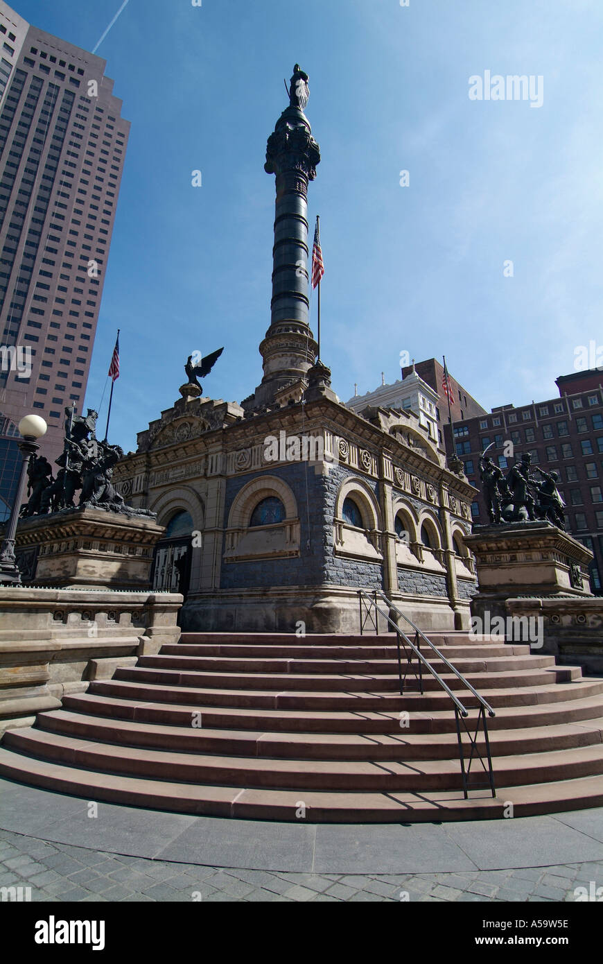 Cuyahoga county Soldaten und Matrosen Denkmal Downtown Cleveland Ohio Sehenswürdigkeiten und Attraktionen Stockfoto