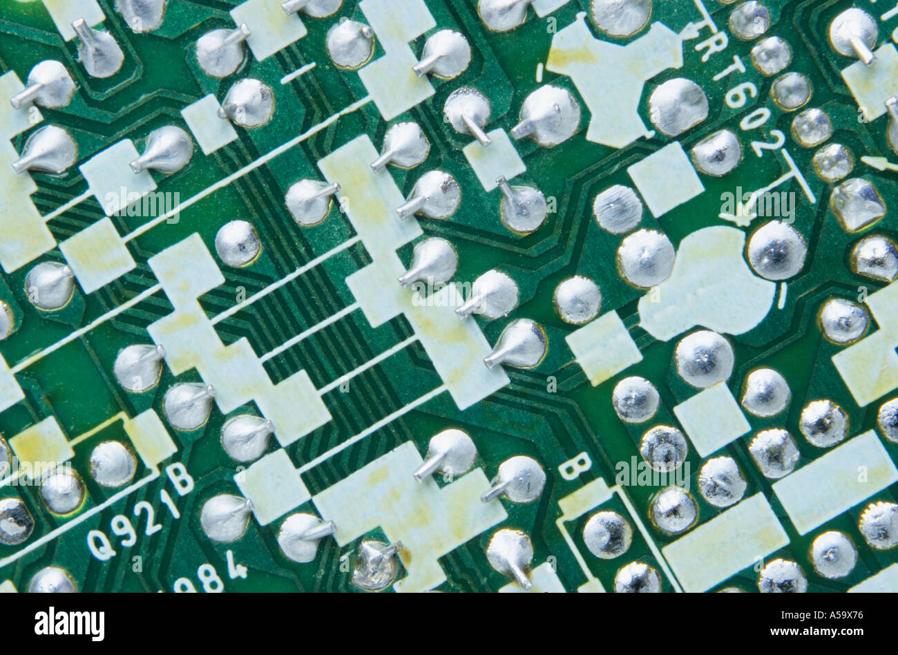 Computer-Konzept Nahaufnahme von Motherboard-Schaltkreise Stockfoto