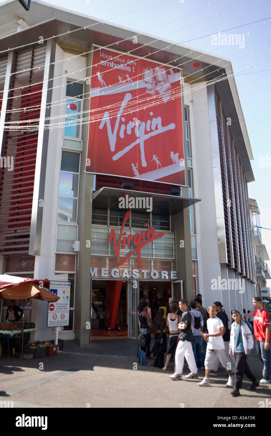 ["Virgin Megastore"] zentrale Saint-Denis, "Réunion" Stockfoto