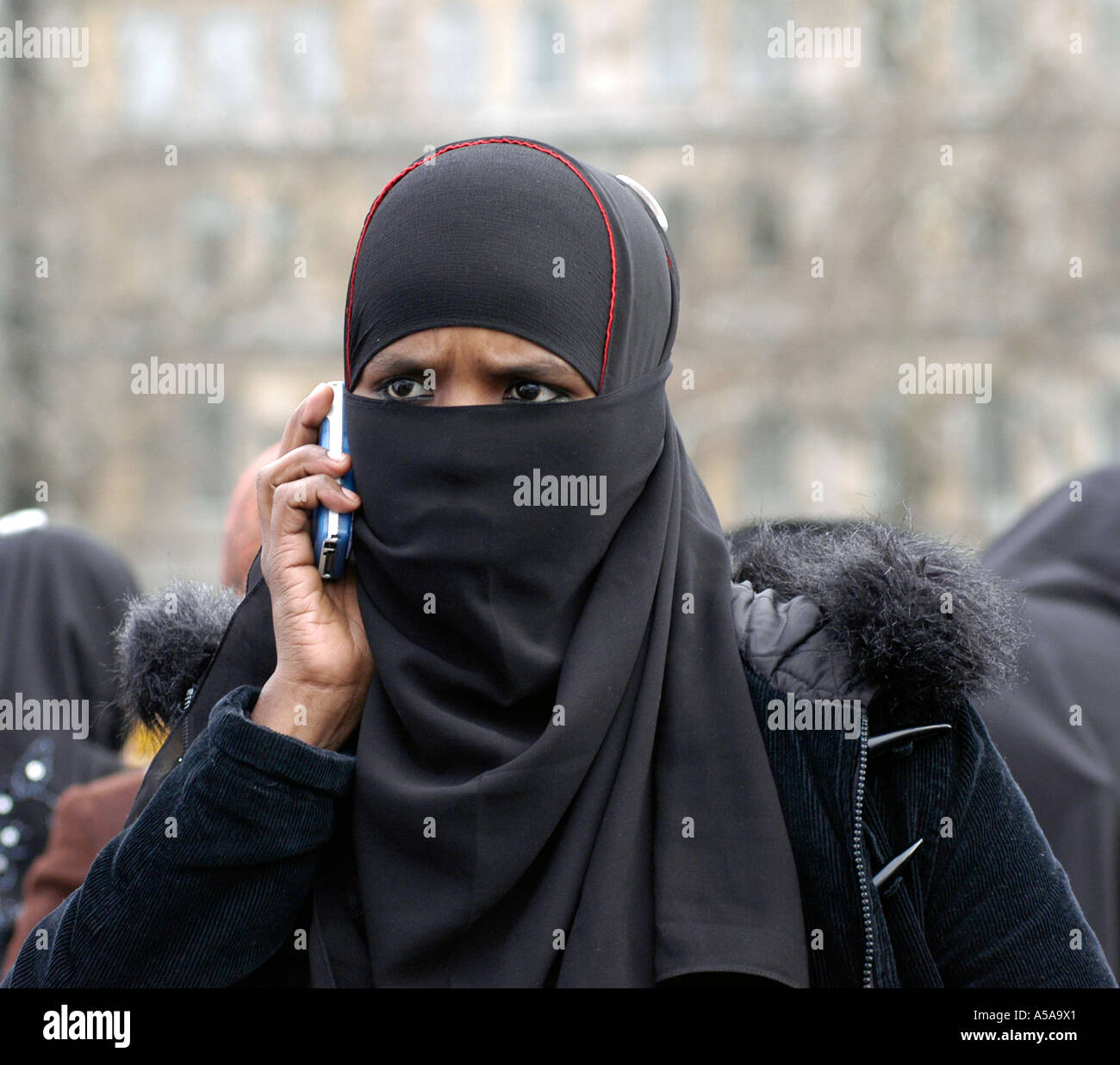 Das muslimische Aktionskomitee Kundgebung eine am Trafalgar Square in London 18. Februar 2006 gegen Islamophobie Stockfoto