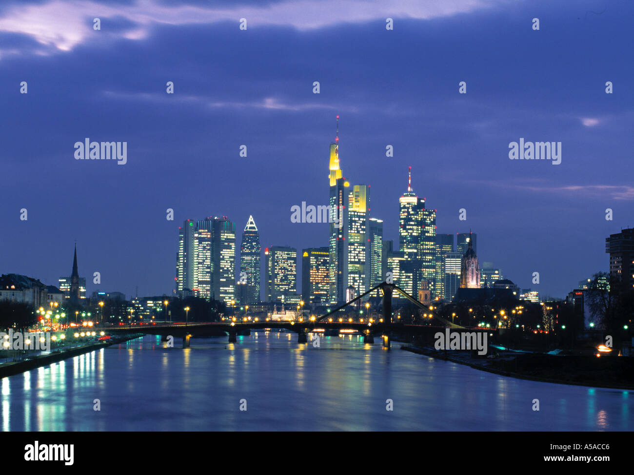 Frankfurter Skyline, Deutschland Stockfoto