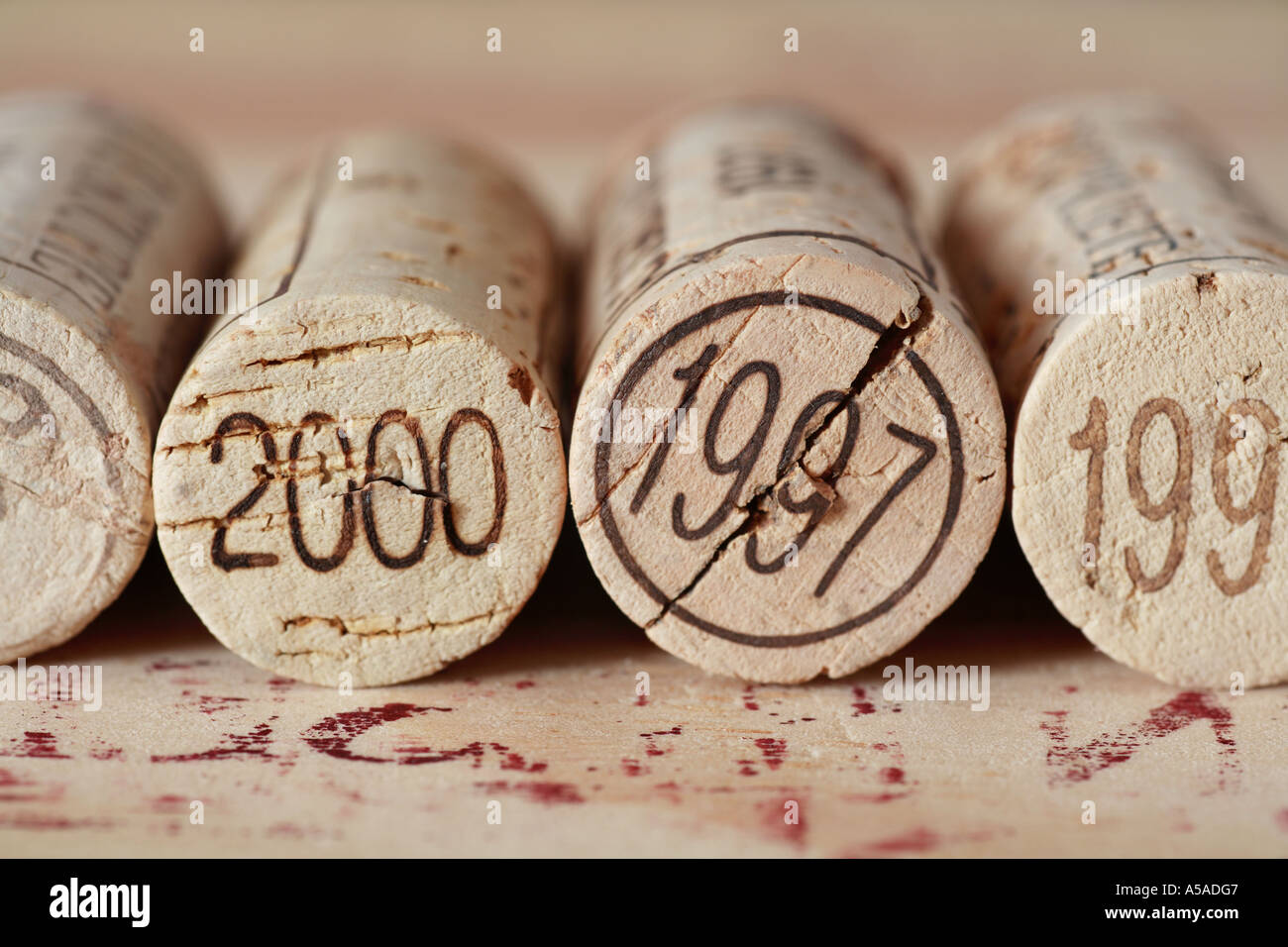 Jahrgang Wein Korken Stockfoto