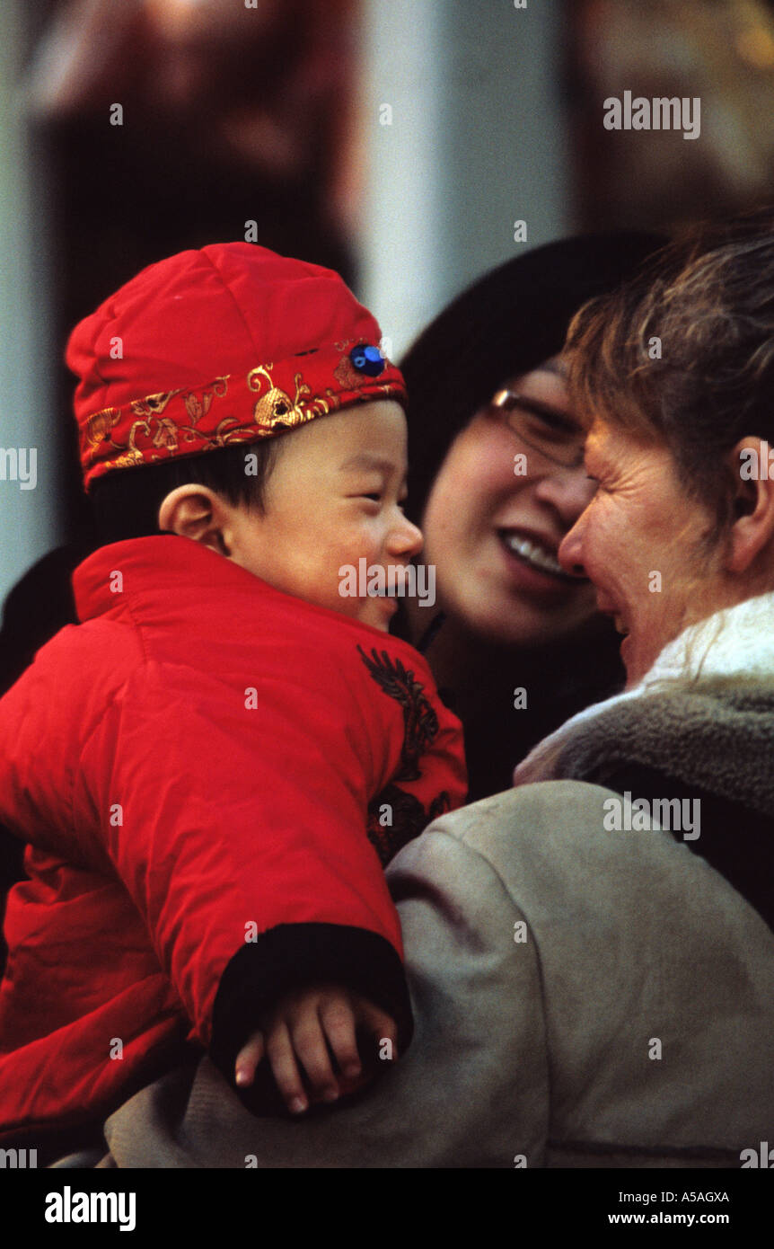 Orientalische Baby, China Town, Manchester Stockfoto