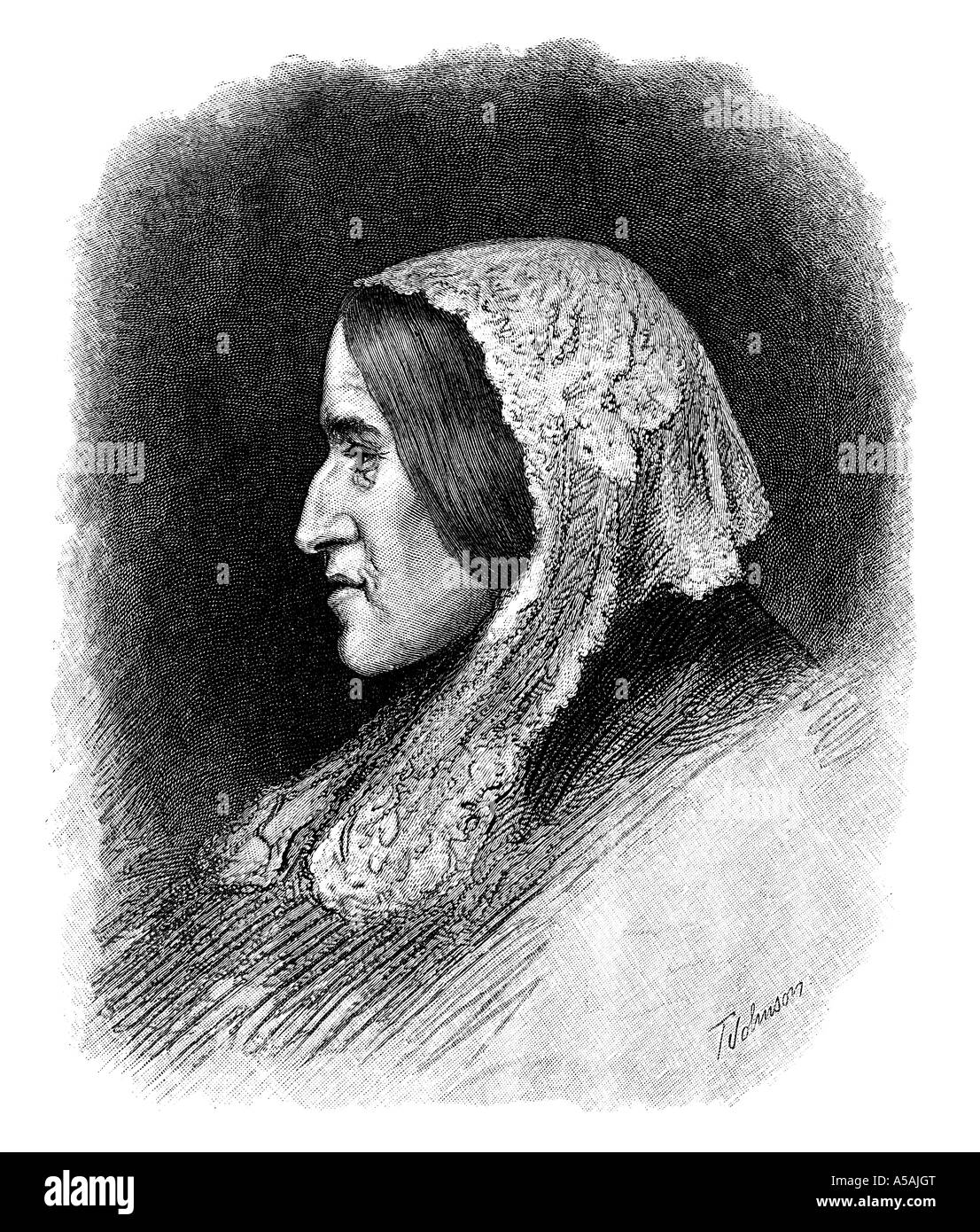 Gravur des 19. Jahrhundert Novelist George Eliot Stockfoto