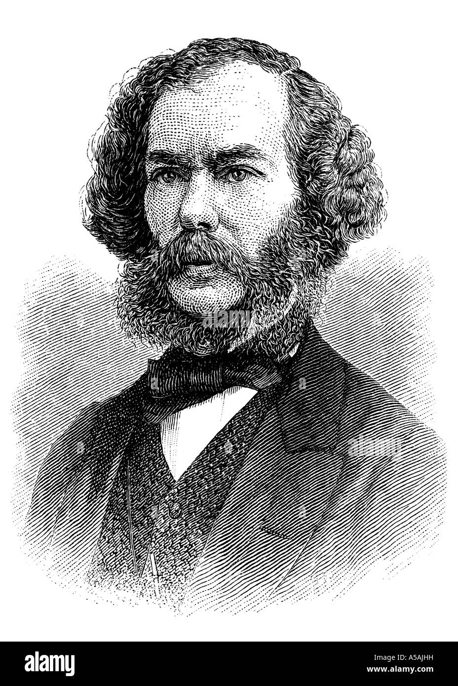 Gravur des 19. Jahrhunderts Literaturkritiker George Henry Lewes Stockfoto
