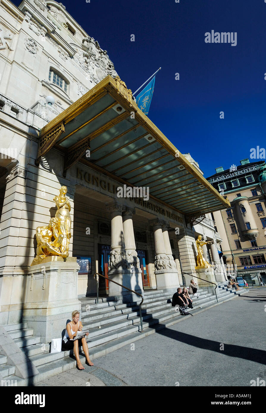 Das königliche dramatische Theater gelegen von Nybroviken in Stockholm ist Schwedens nationaler Bühne für drama Stockfoto