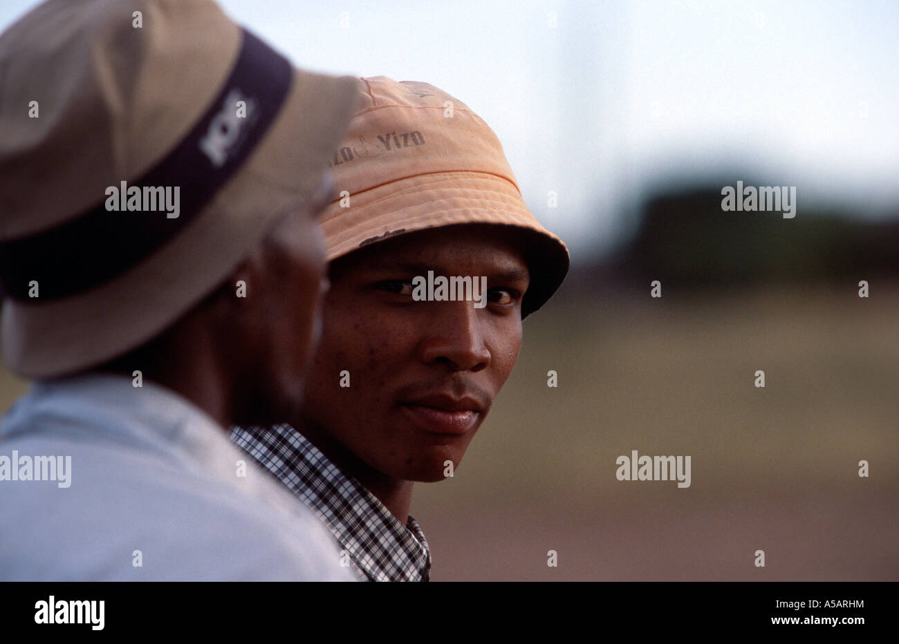 Porträt von einem afrikanischen Mann Südafrika Stockfoto