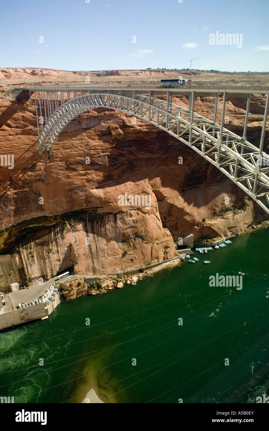 Brücke über den Colorado River, Glenn Canyon Dam Glenn Canyon Nationalpark Arizona Stockfoto