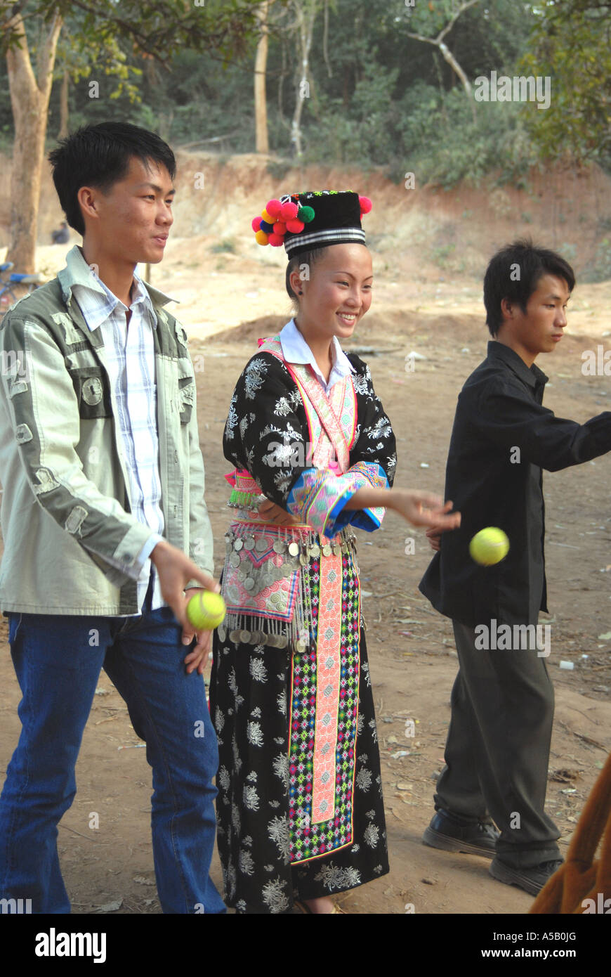 Hochzeit Festival der Hmong in Laos. Stockfoto