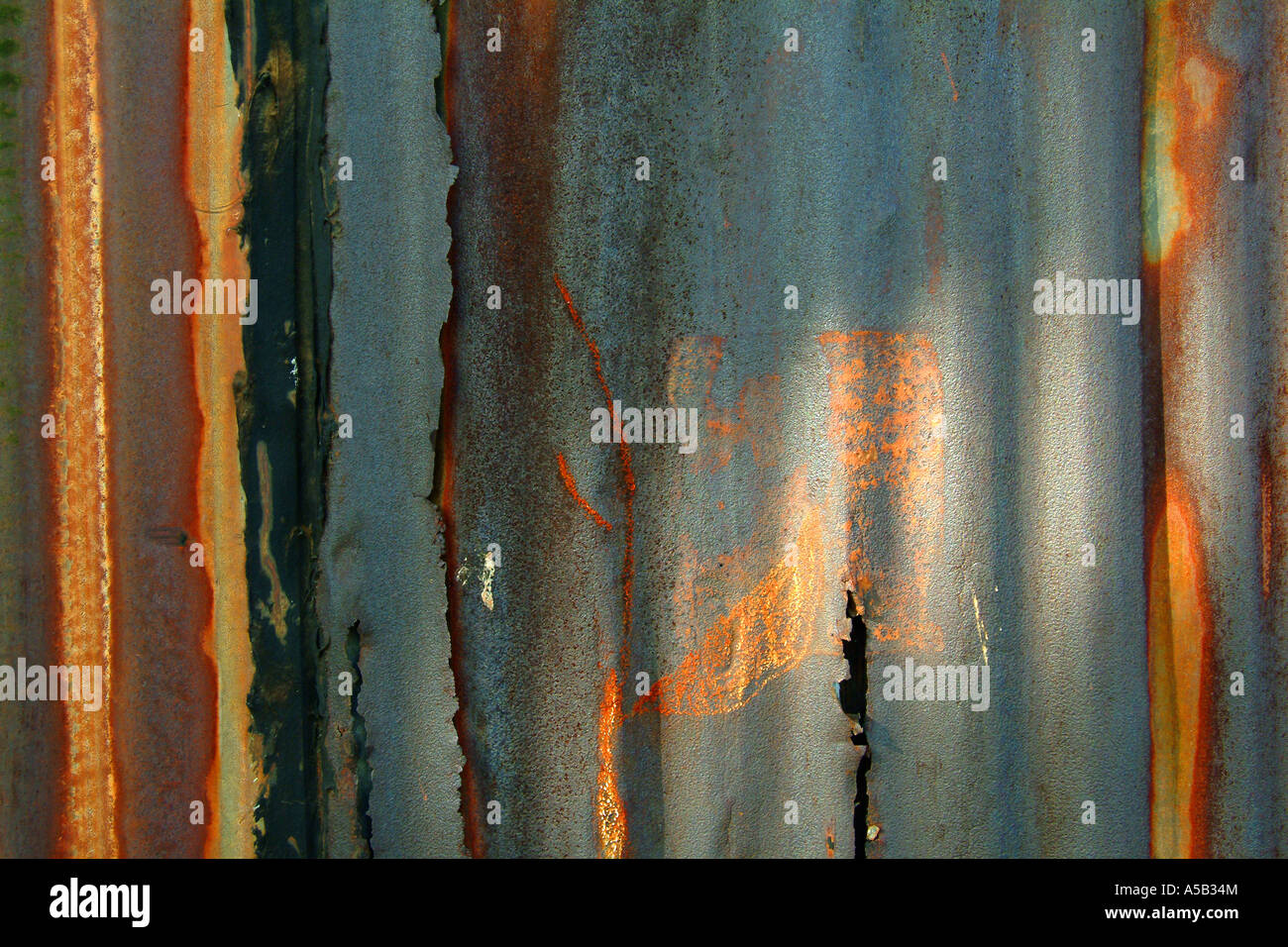 Oxidierte düstere Stahlblech. Stockfoto