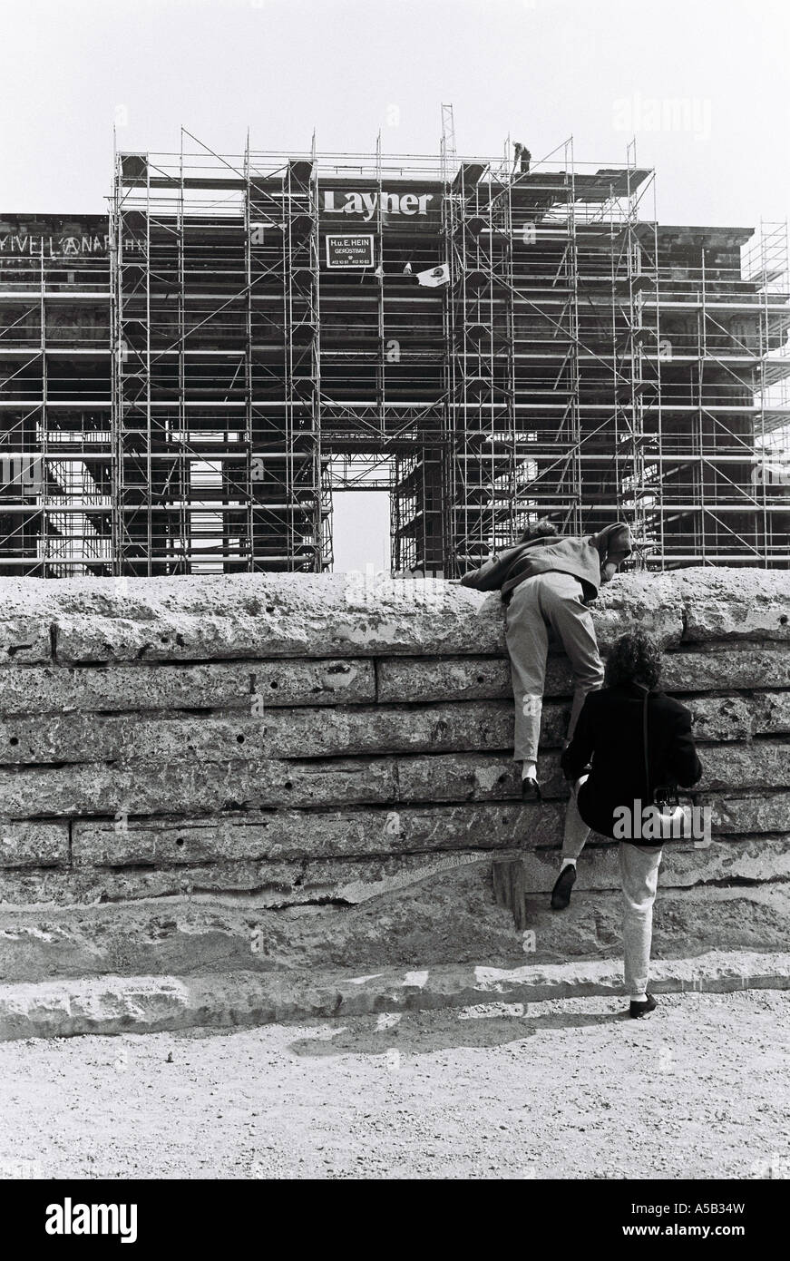 Foto von 1989 kurz nach dem Fall der Berliner Mauer Stockfoto