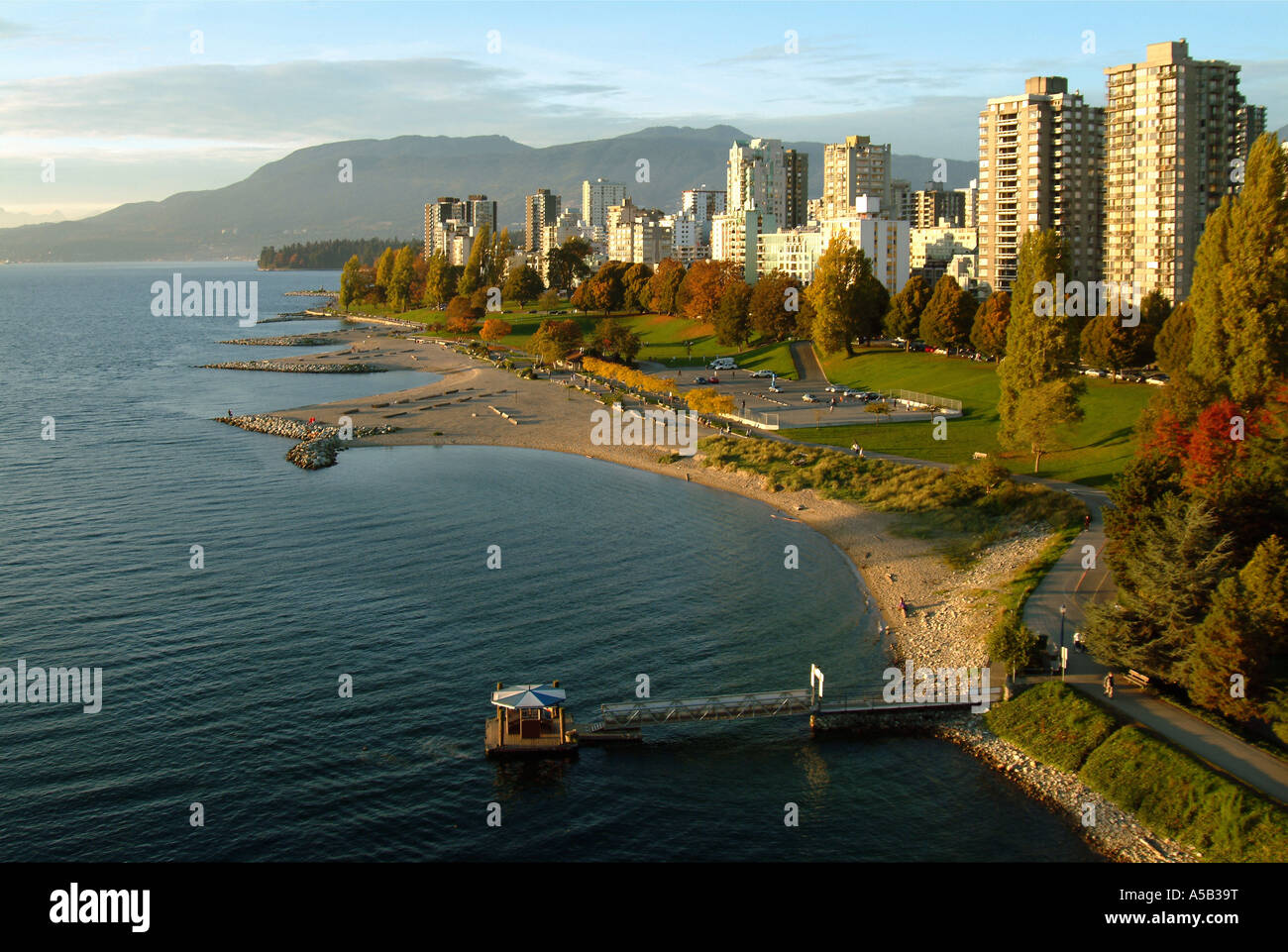 Kanadische Städte, Sunset Beach, Vancouver BC Kanada Stockfoto