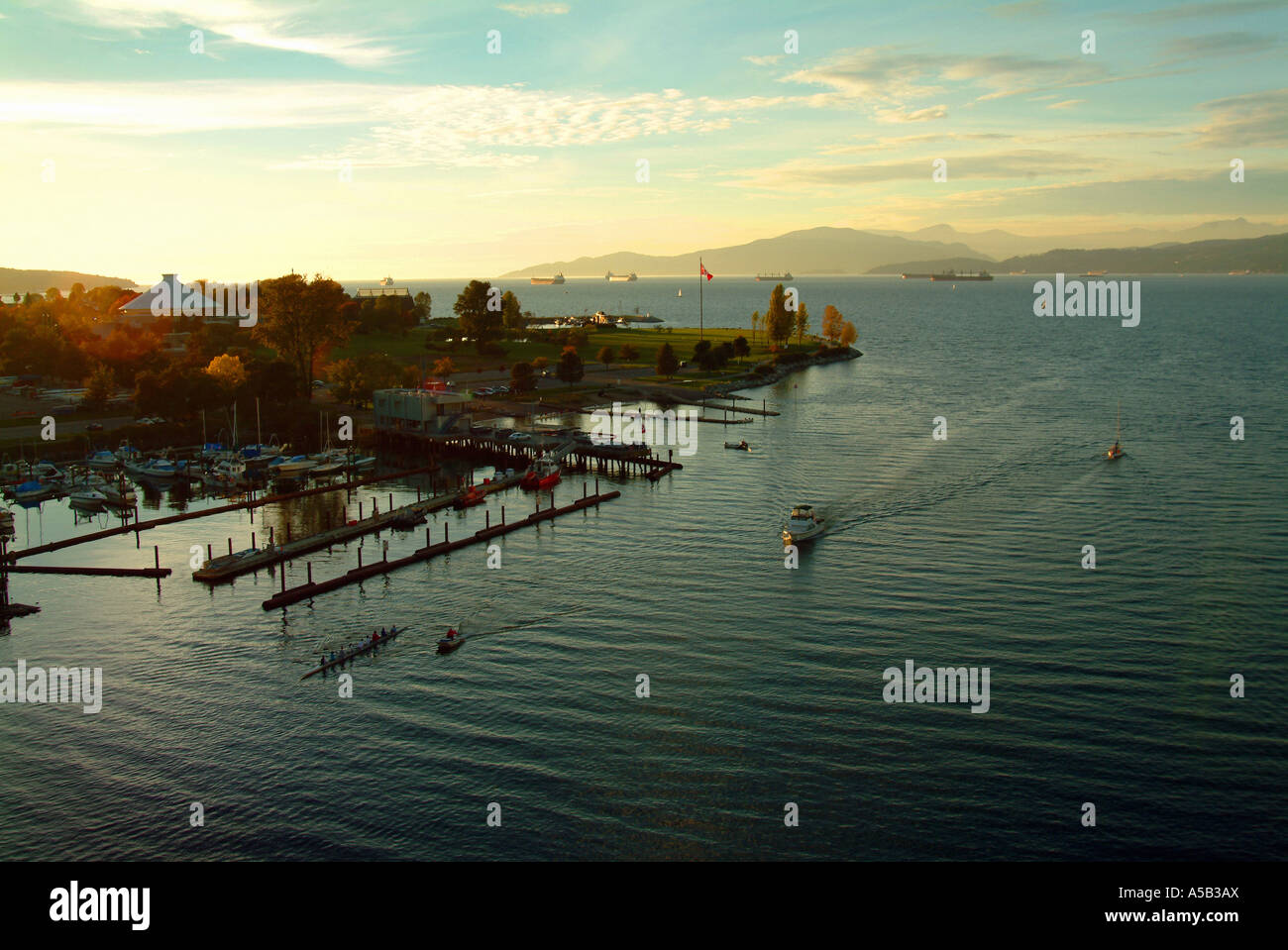 Malerische Aussicht auf English Bay in Vancouver Kanada. Stockfoto