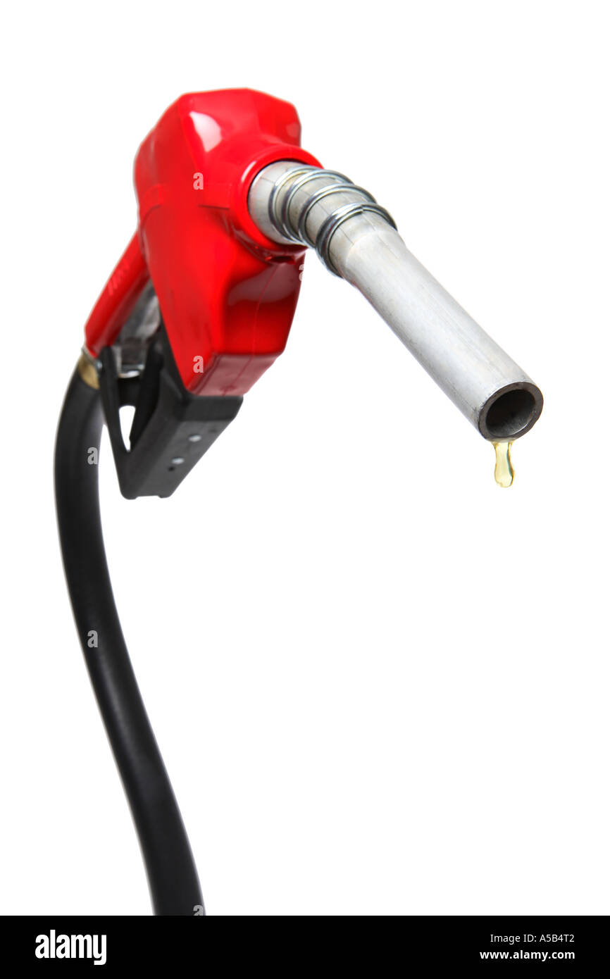 Benzin-Düse mit Tropf kommt gas Stockfoto