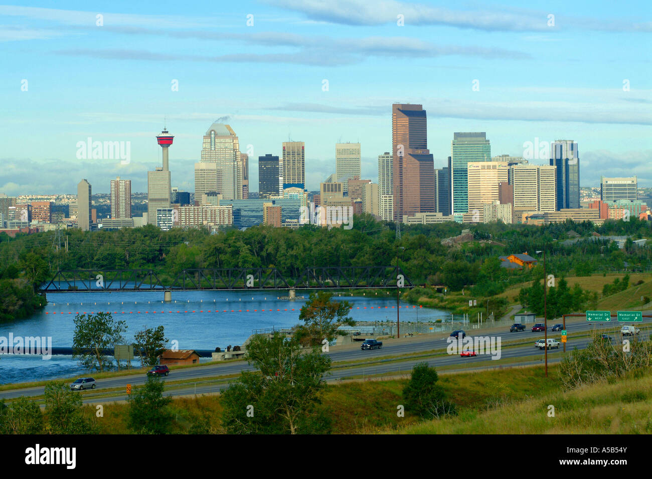 Skyline von Calgary. Stockfoto