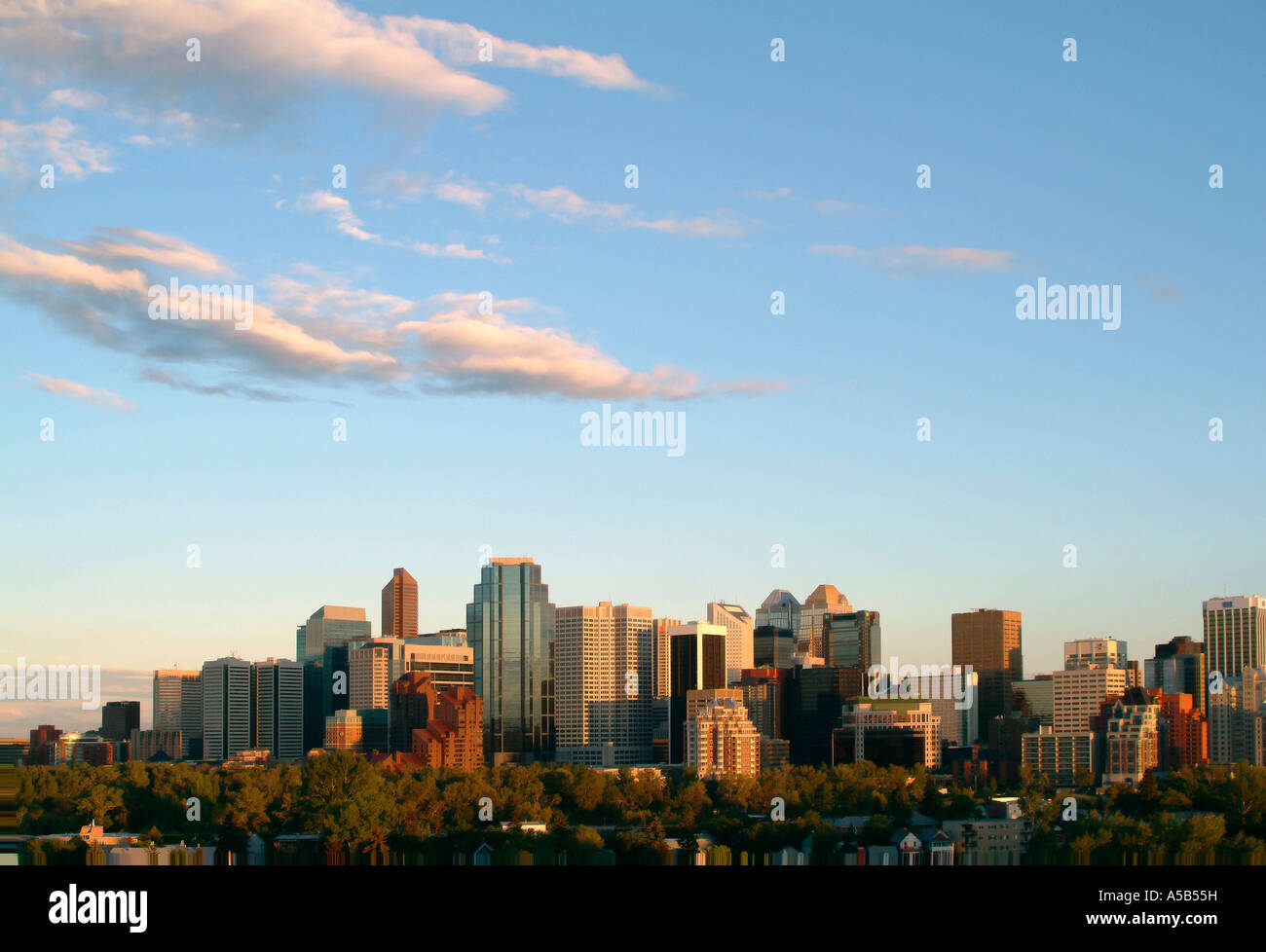 Kanadische Städte, Skyline von Calgary Alberta, Kanada. Stockfoto