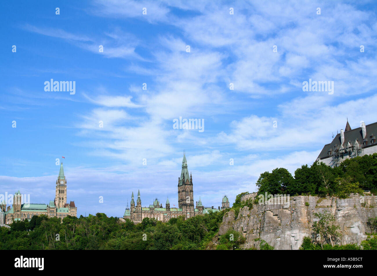 Panoramablick von Ottawas Deputaten Gebäuden. Stockfoto