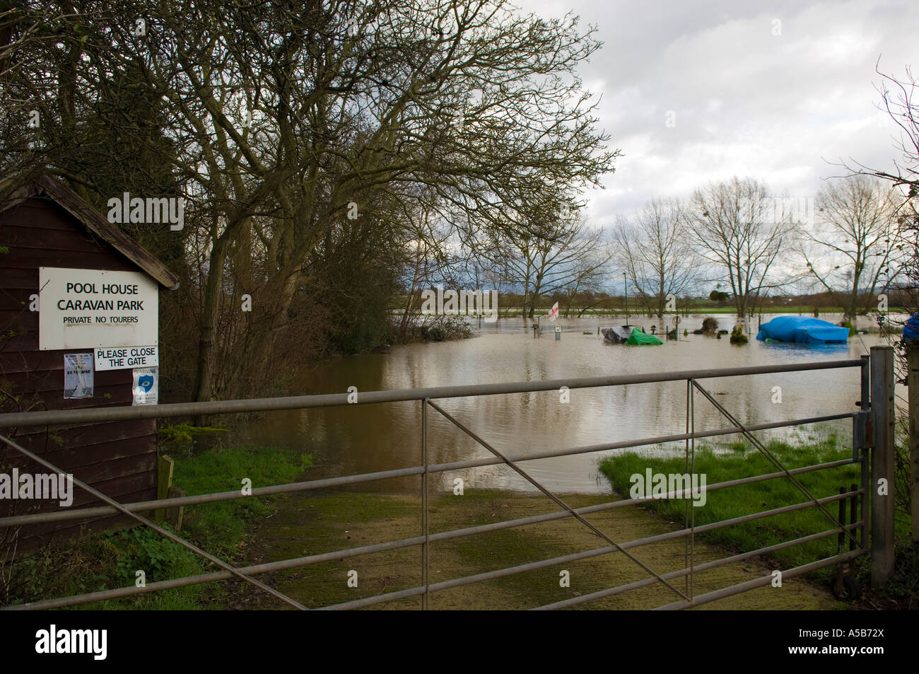 Überschwemmungen in Upton auf Severn Stockfoto