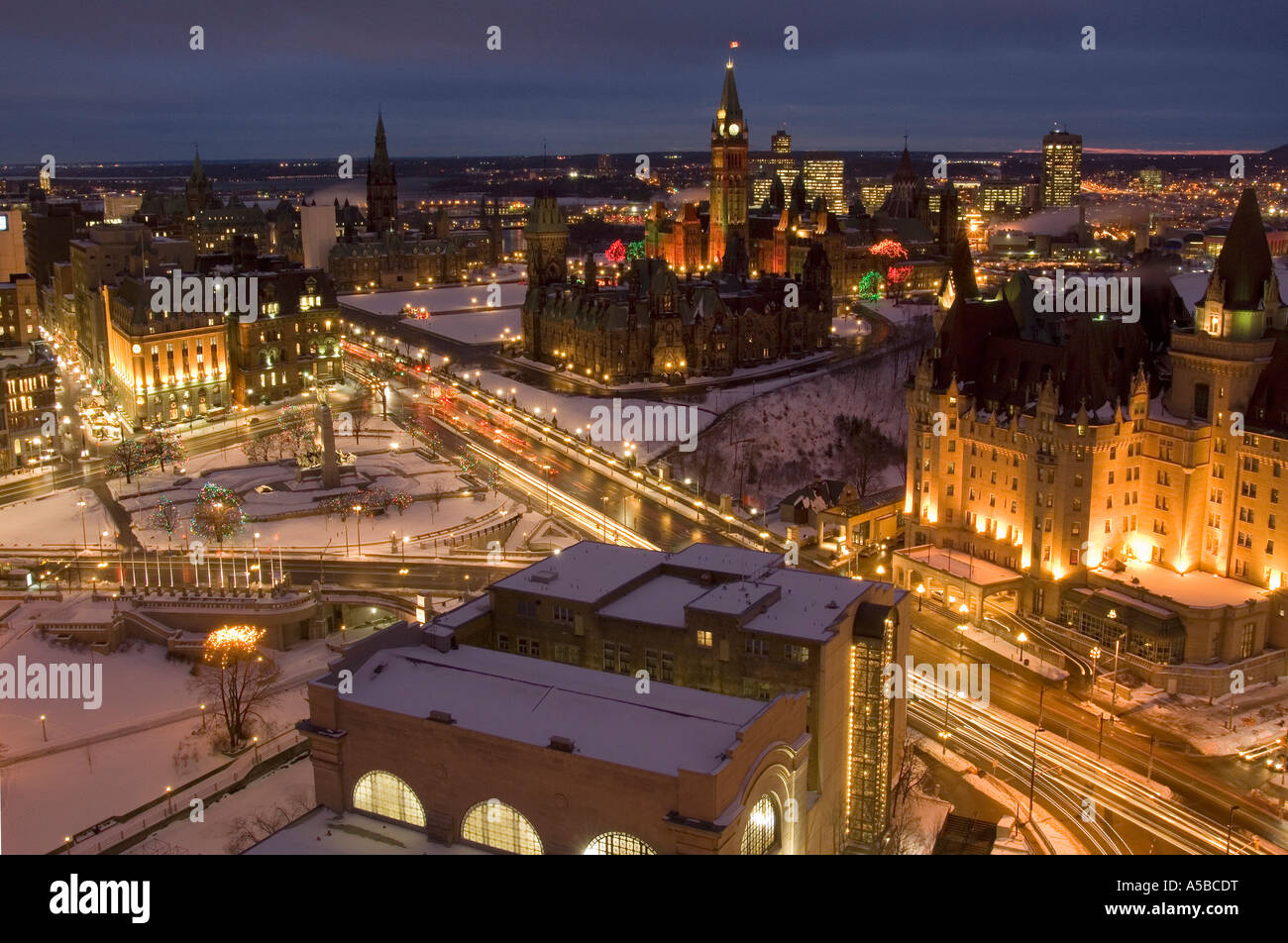 Winter-Blick von Ottawa, Kanadas Hauptstadt. Stockfoto