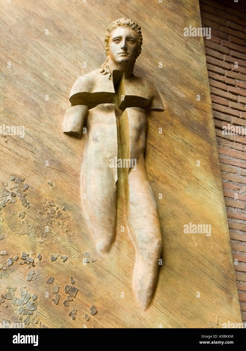 Kirche Santa Maria Degli Angeli und Basilika in römischen Thermen des Diokletian-Thermen, Tür Eingang, Bronze-Skulptur, Rom, Stockfoto