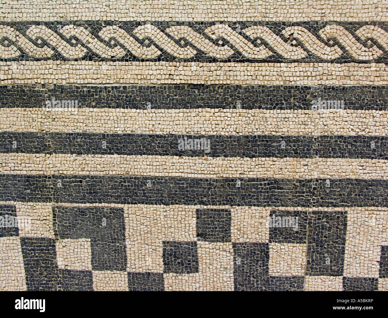 römische Mosaik, geometrische Dekoration Stockfoto