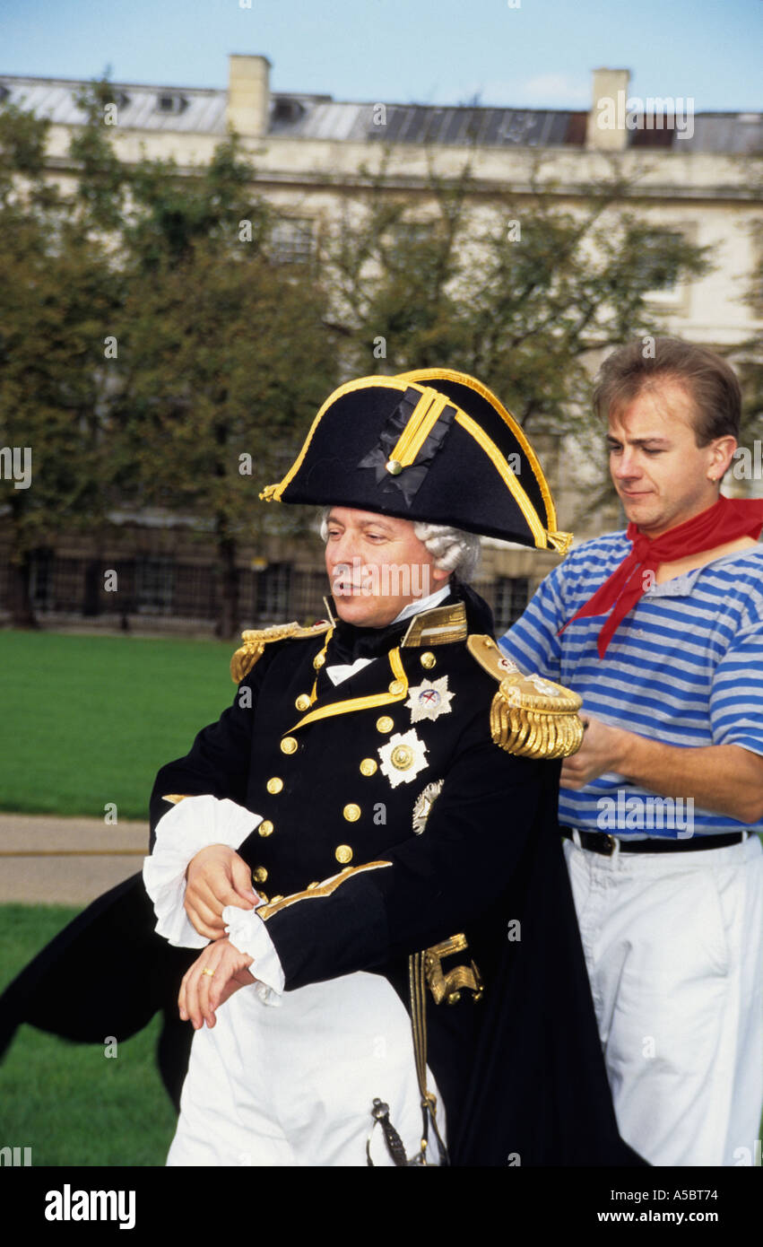 England kostümierte Schauspieler Nelson Nelson im Maritime Museum London Greenwich Stockfoto