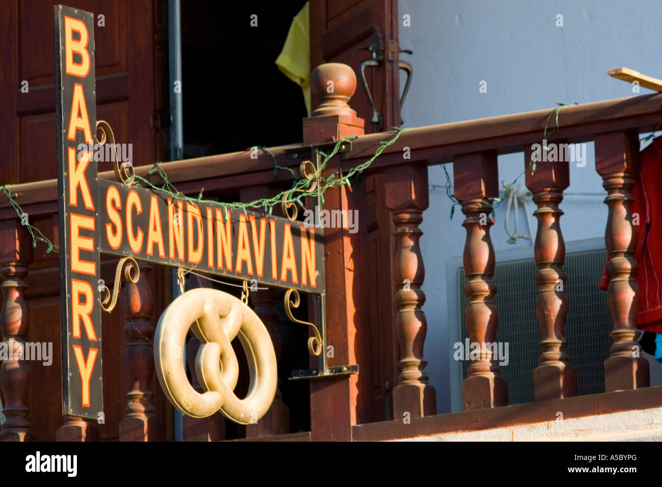 Skandinavischen Bäckerei Zeichen Luang Prabang Laos Stockfoto