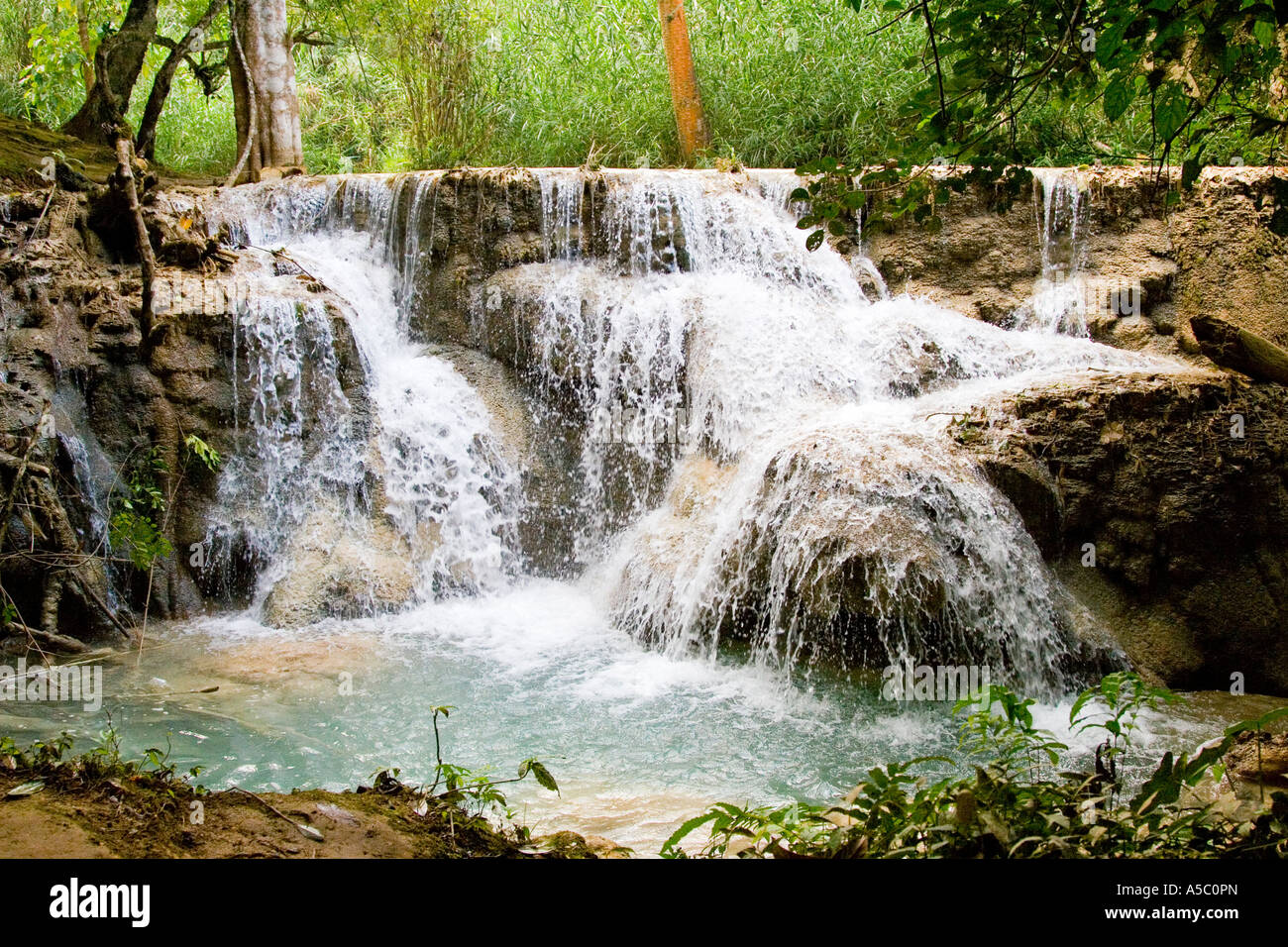 Unteren Kuang Si Wasserfälle Luang Prabang Laos Stockfoto