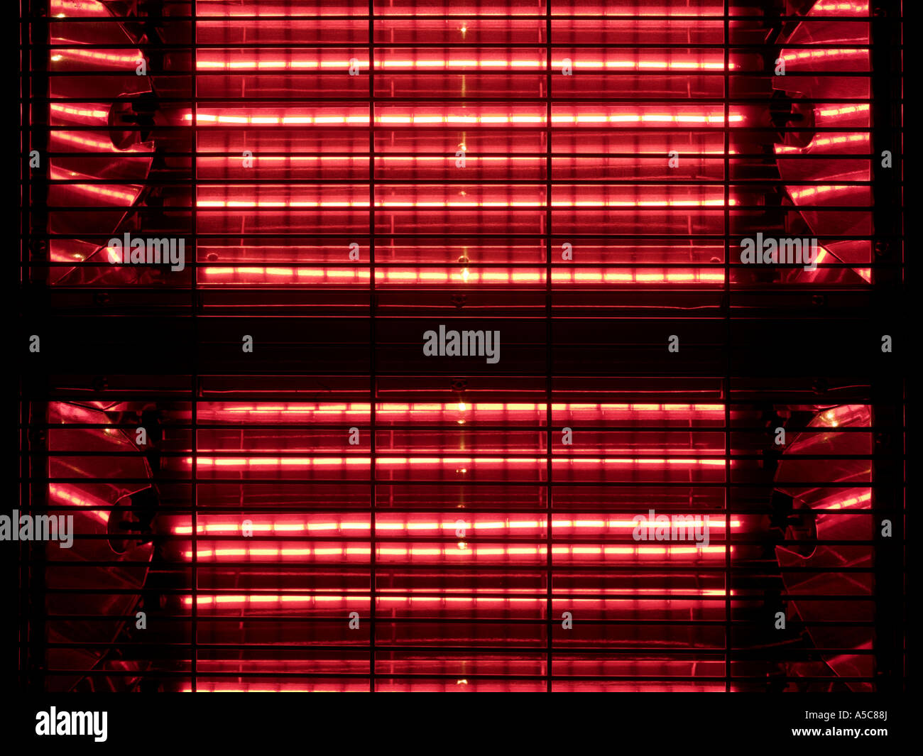 Elemente eines Heizung leuchtenden roten geben einen Eindruck von Wärme, Stockfoto